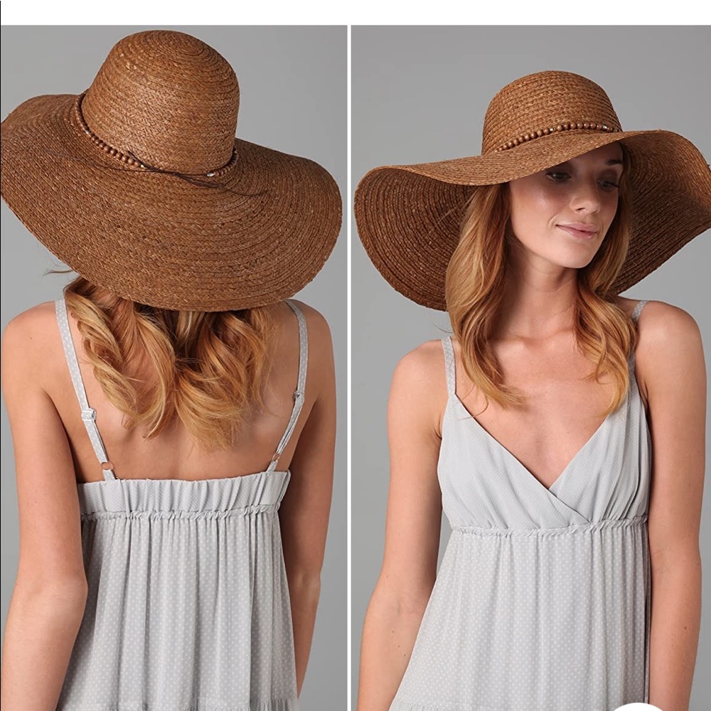 Bop Basics Shopbop Raffia brown braid sun hat floppy and wide ! New Never worn!
